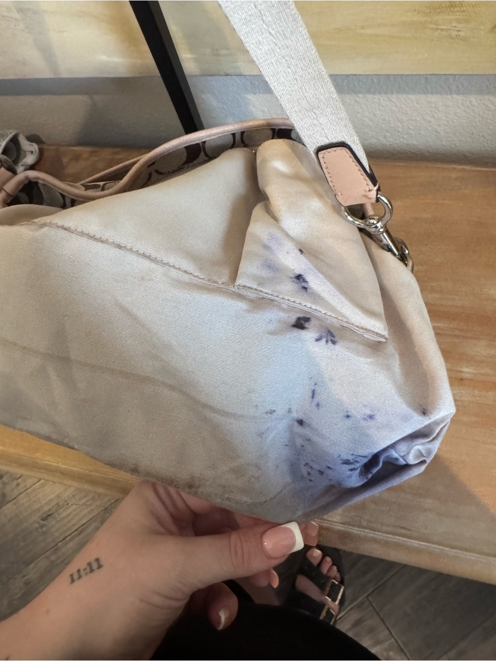 Y2KCoach Signature Canvas Crossbody with Pink Stripe - Picture 7 of 8